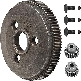 ShareGoo Steel 48P 86T Spur Gear & 19T 21T Pinions Gears Motor Gear Set Compatible with 1/10 Traxxas Slash 2WD Rustler 2WD Stampede 2WD RC Car Upgrade Parts