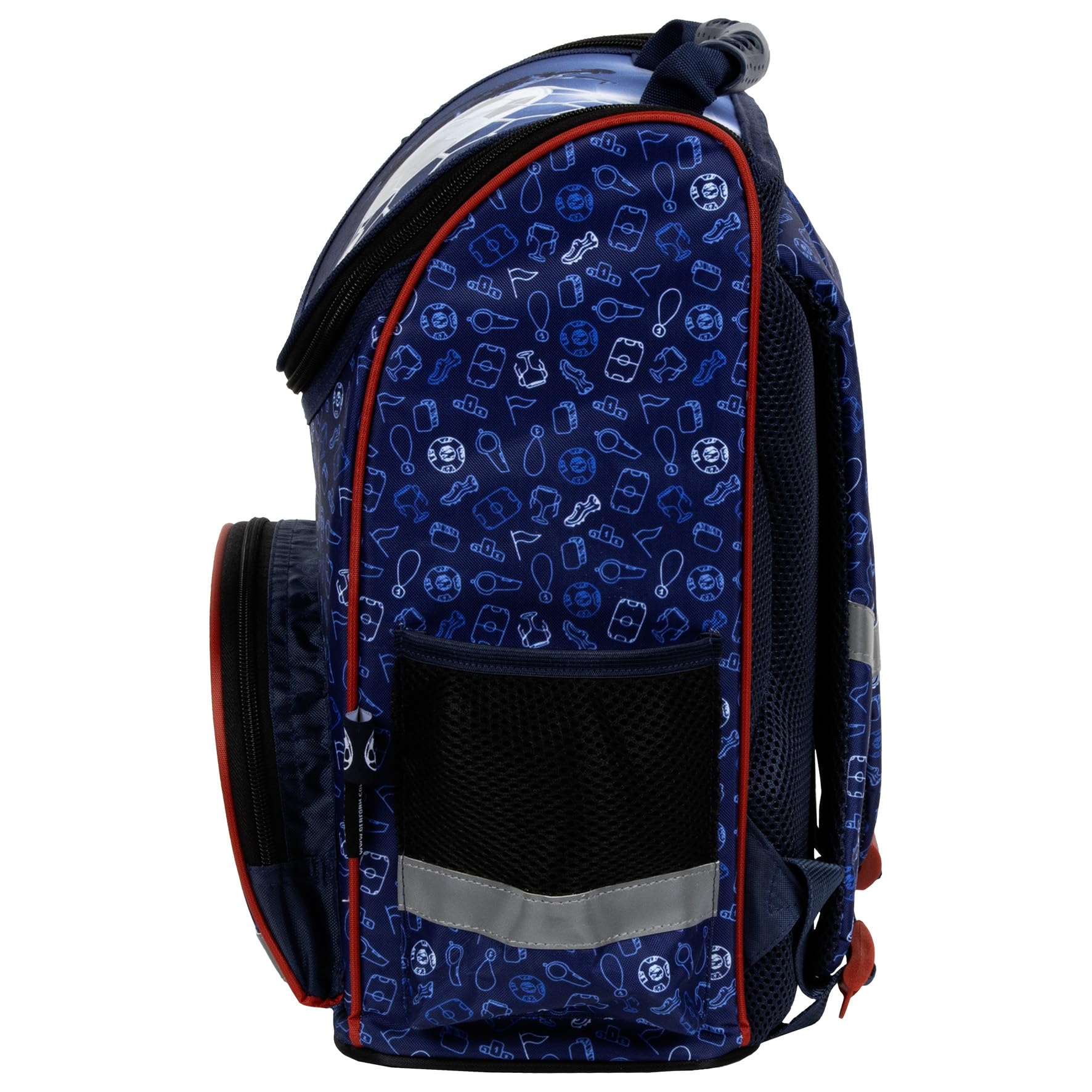 Goldkids - Schulranzen für Jungen, 4er-Set - Schul-Rucksack für Kinder mit Federmäppchen - Schuhbeutel und Hausaufgabenheft - Fußball Motiv - 1-3 Klasse