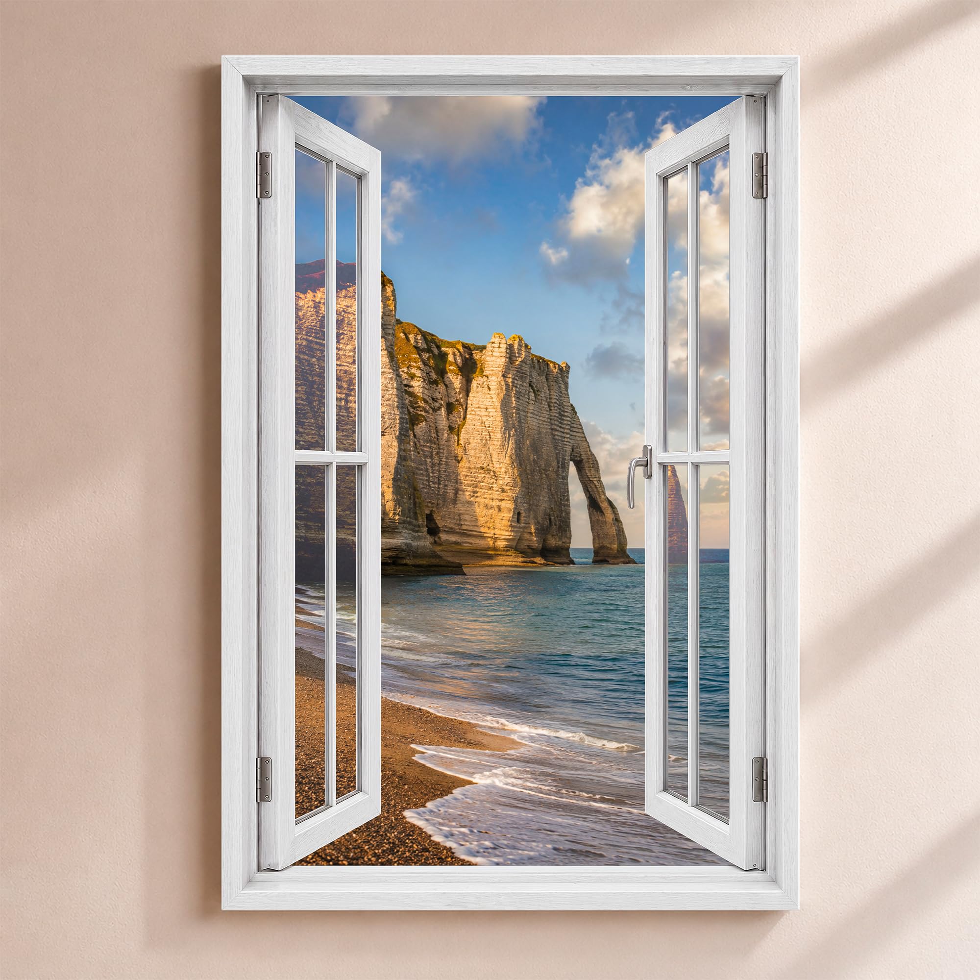 Trompe l'Œil Window Etretat Customizable - Cliffs of Normandy