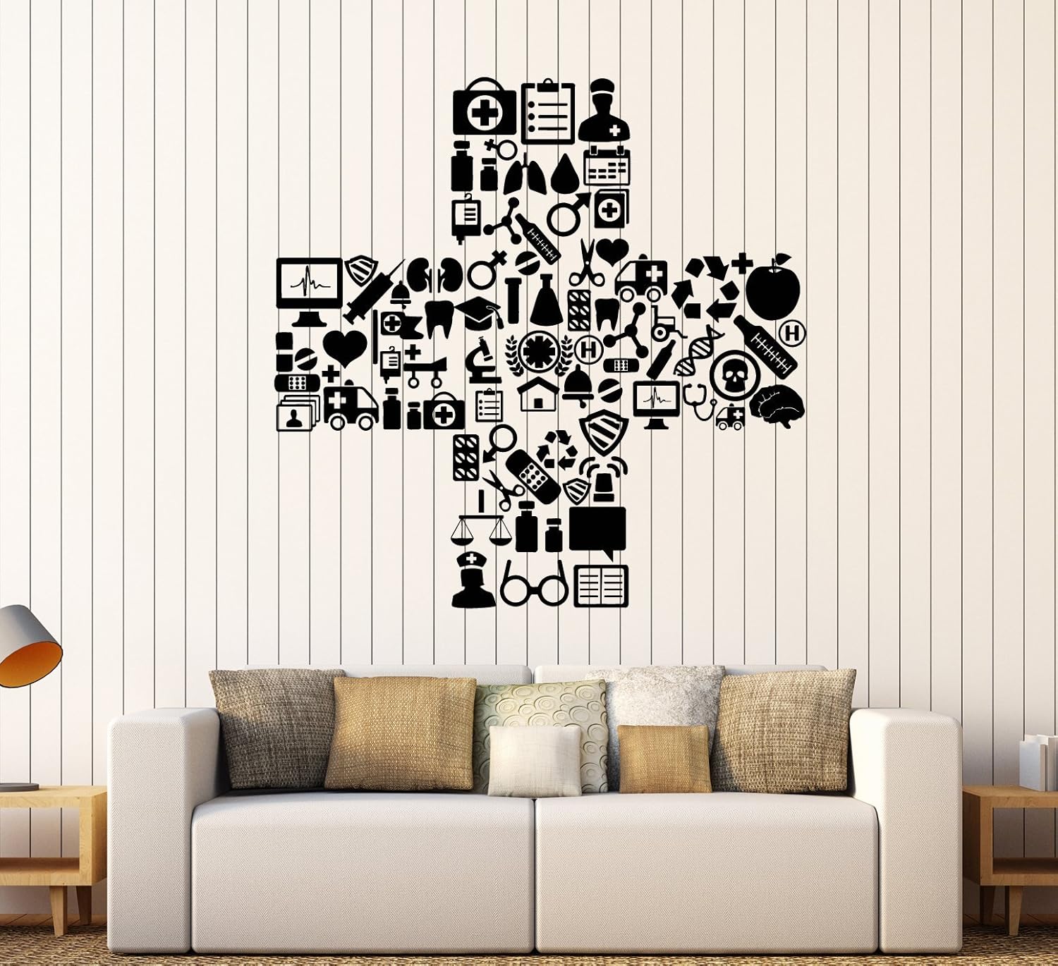 Vinyl Wall Decal Medicine Hospital Symbol Clinic Doctor Nurse Stickers Large Decor (1967ig) Black
