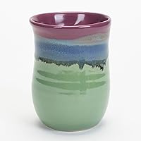 Vista 28 de Clay in Motion - Taza calentadora de manos para diestros, diseño Misty Green