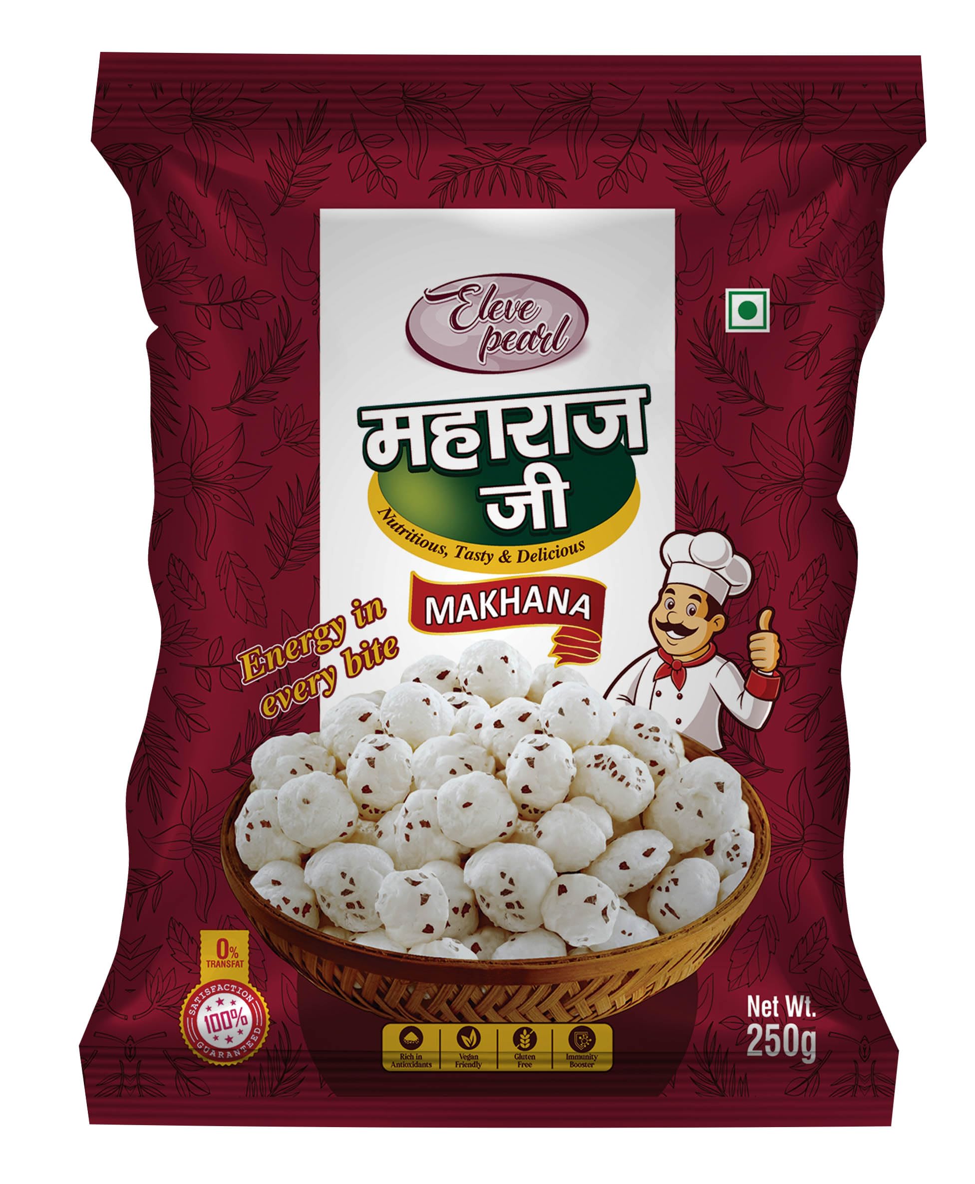 Eleve Pearl Makhana Maharaj Ji Fox Nuts Whole Popped Lotus Seeds for Roasting and Cooking, Uniform Size, Natural Taste, Hygienically Packed, 250 g-image-1