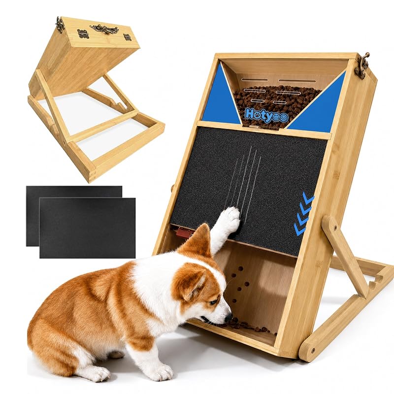 Placa Lixa de Unhas para Cães em Bambu com Dispenser de Petiscos Hotyoo GZB-102, 1 Unidade