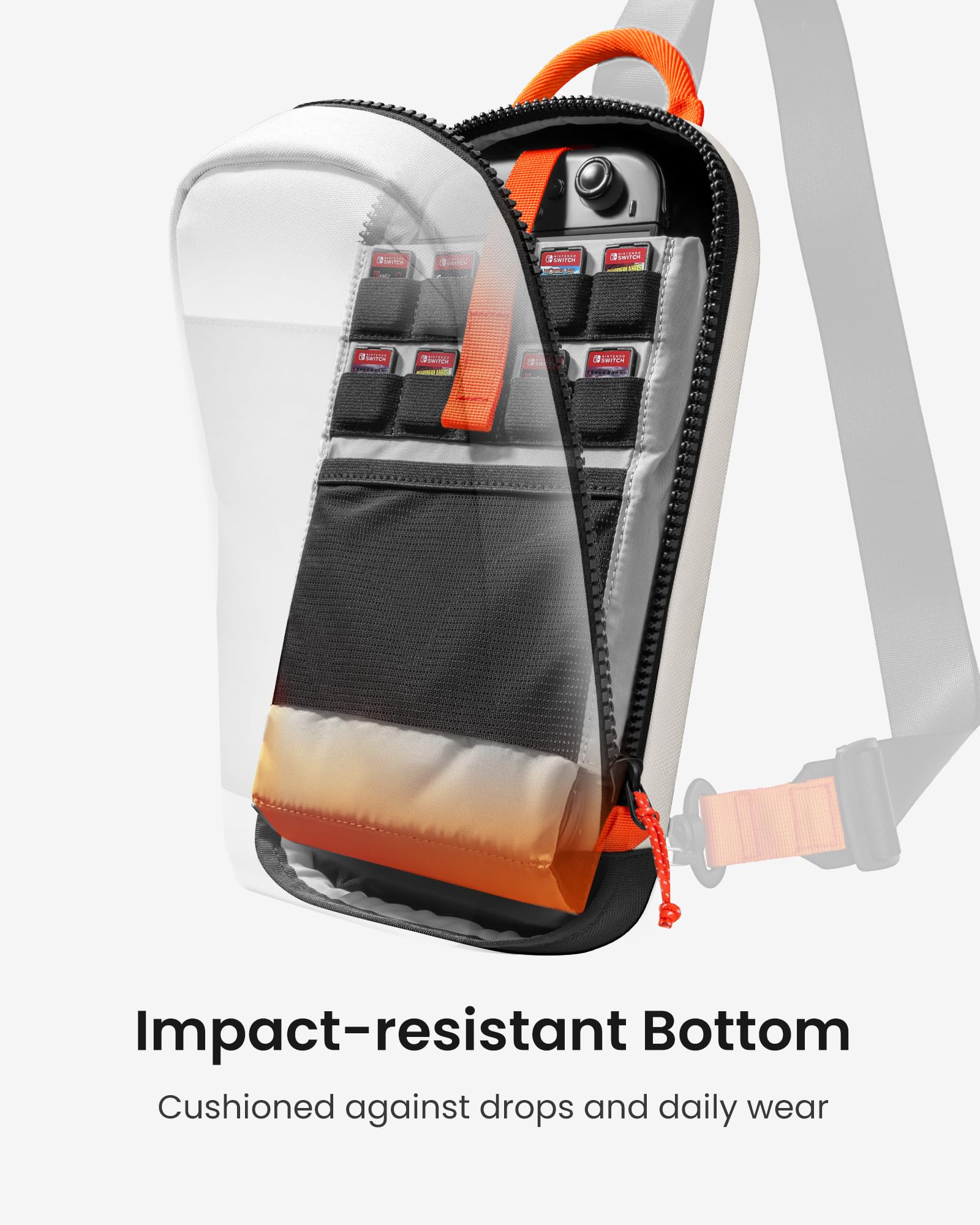 tomtoc Sling Crossbody Bag for Nintendo Switch 2, Protective Travel Chest Carrying Gaming Pouch with 8 Game Cartridges Slots - Nintendo Switch 2 - Very Good - Used Accessory - Image 4