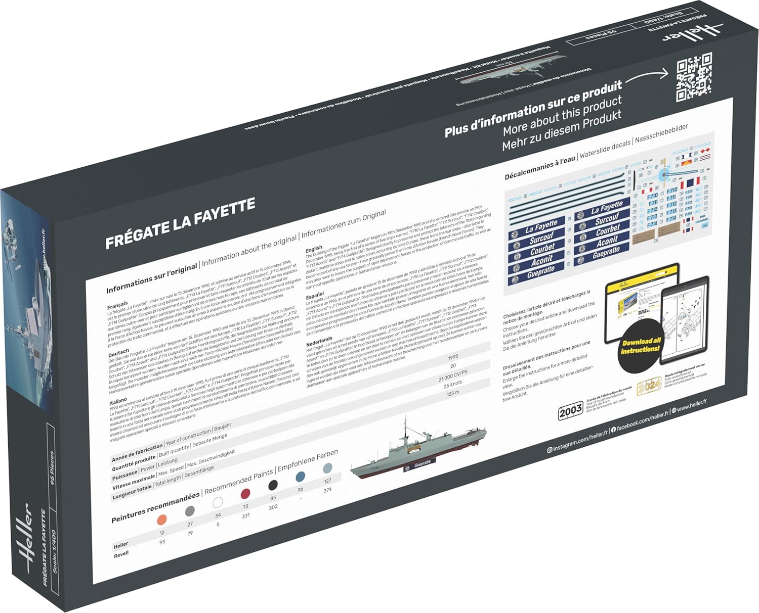 Heller Fregate La Fayette Boat Model Building Kit