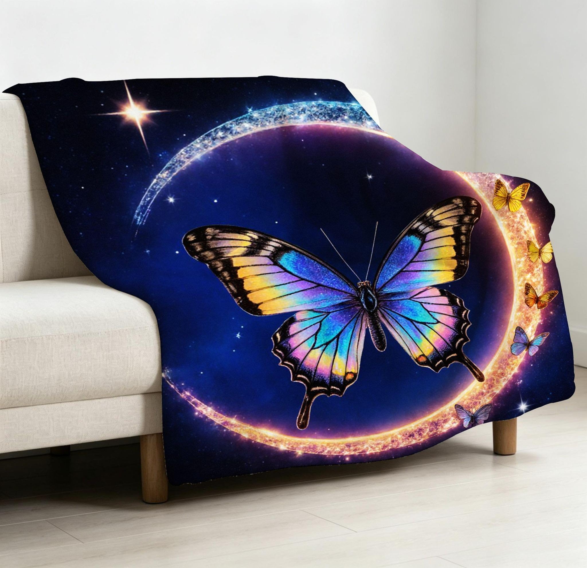 Manta 220x240 cm Mariposa Franela Polar para Cama 135/150-A278