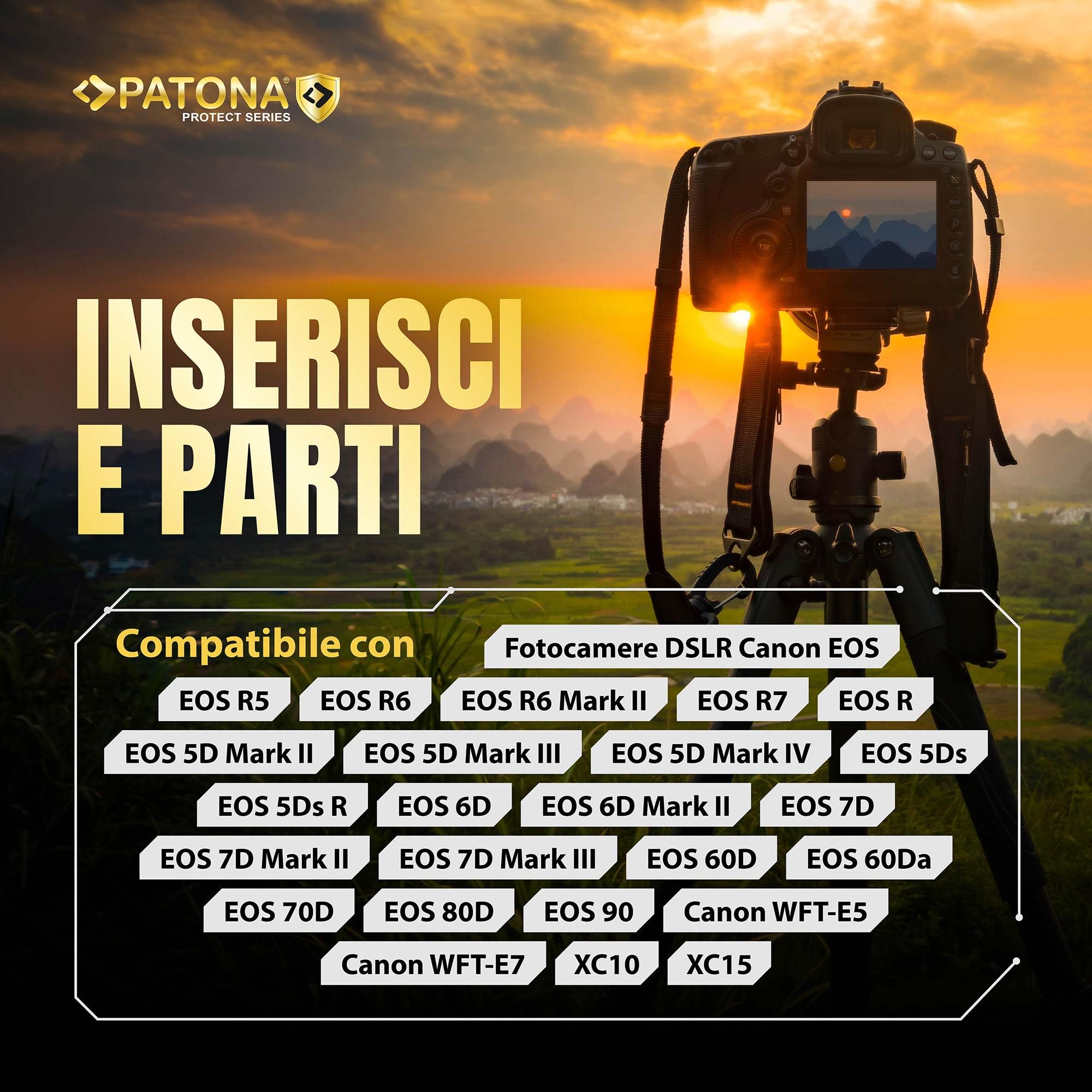 PATONA Protect Batteria LP-E6NH 2600mAh – ricambio per Canon LP-E6 LP-E6N LP-E6NH – compatibile con EOS R5 R6 R6II R7 5D III/IV 6D 7D 90D – sensore NTC e guscio V1 ignifugo