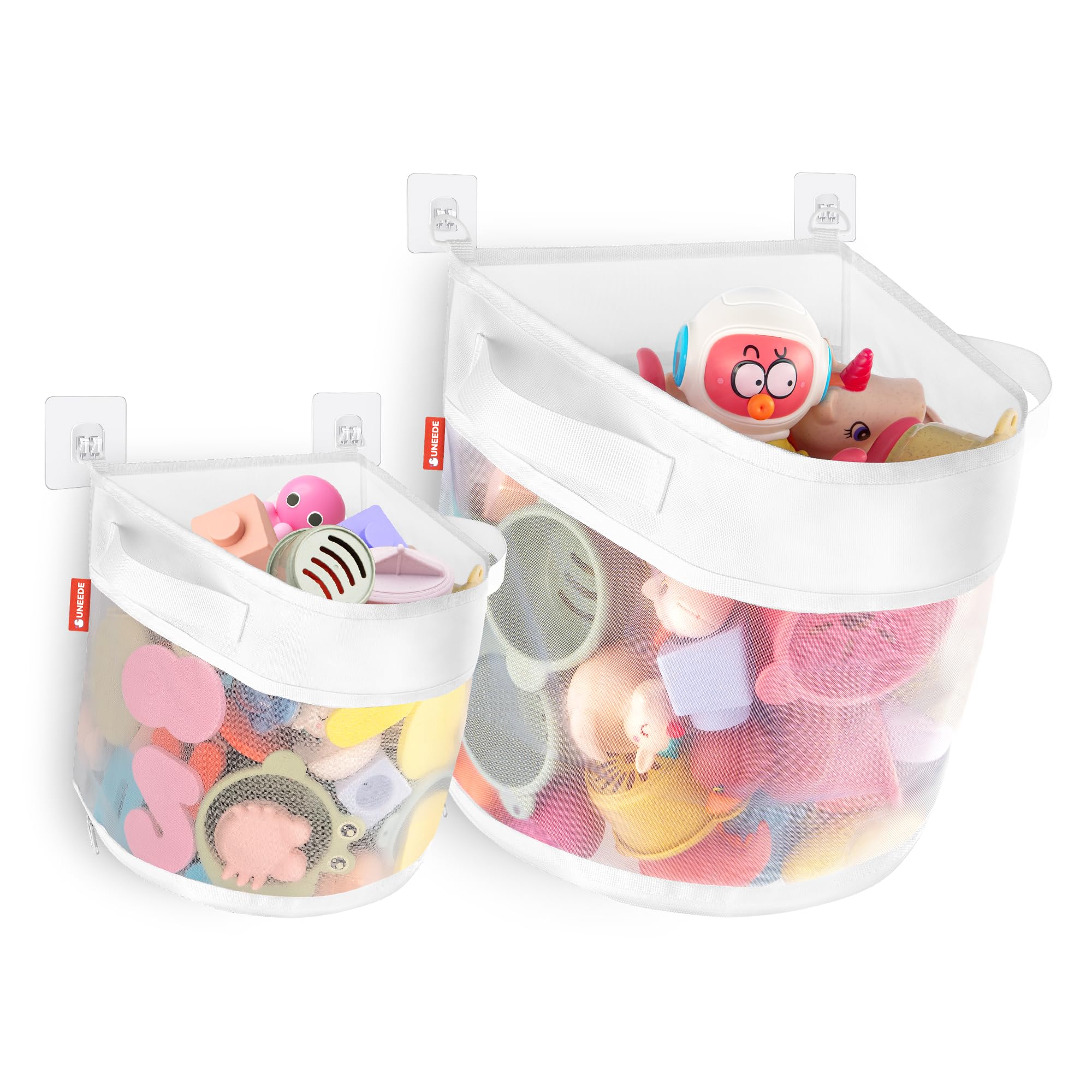 Amazon.com: UNEEDE 2Pcak Bath Toy Organizer,Big Capacity Bathtub Toy ...