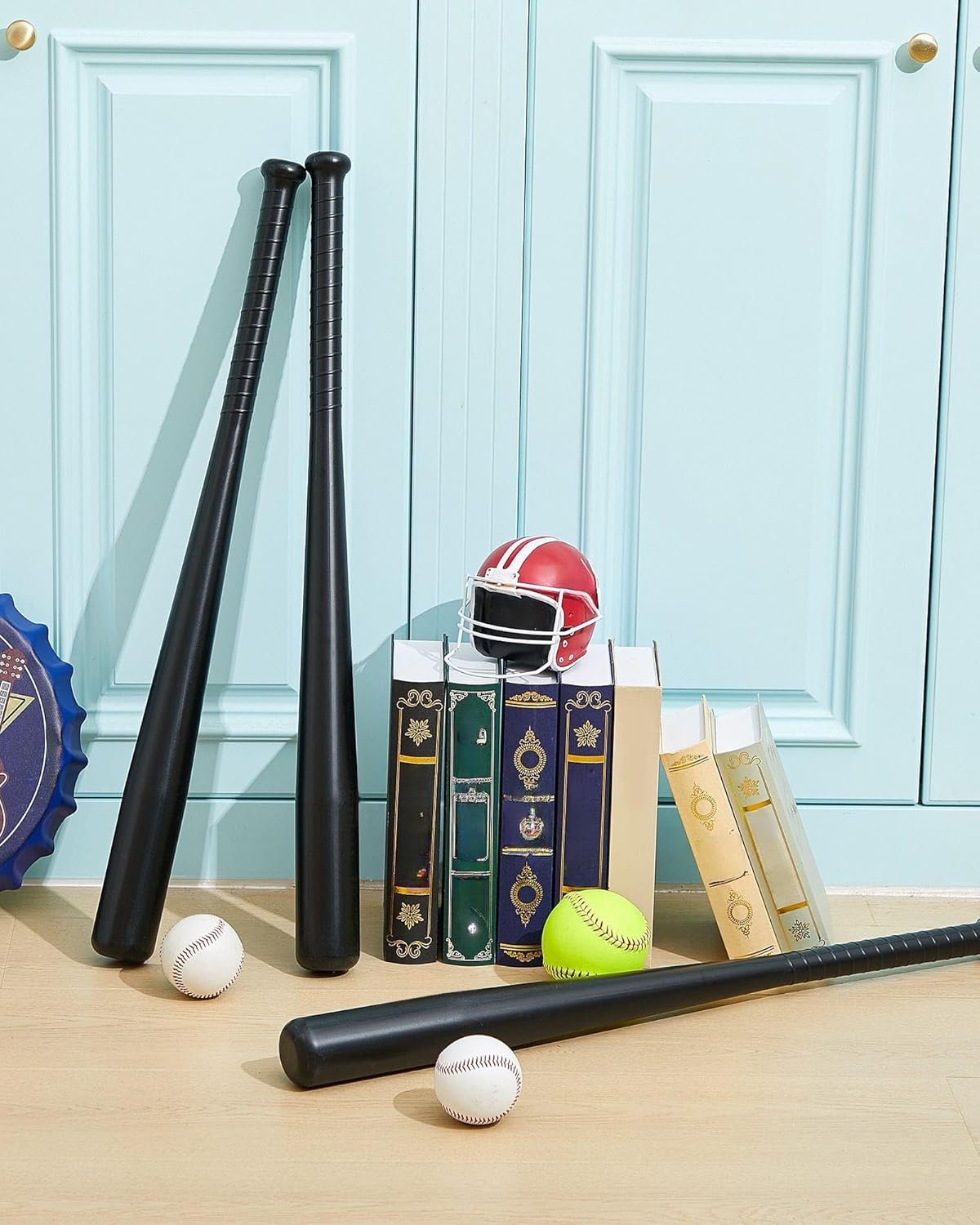 Liliful Plastic Baseball Bat 29.5 Inch Baseball Bat Solid Lightweight Plastic Bat with Molded Plastic Grip Handle for Daily Baseball Practice Festival Gift Party Decoration