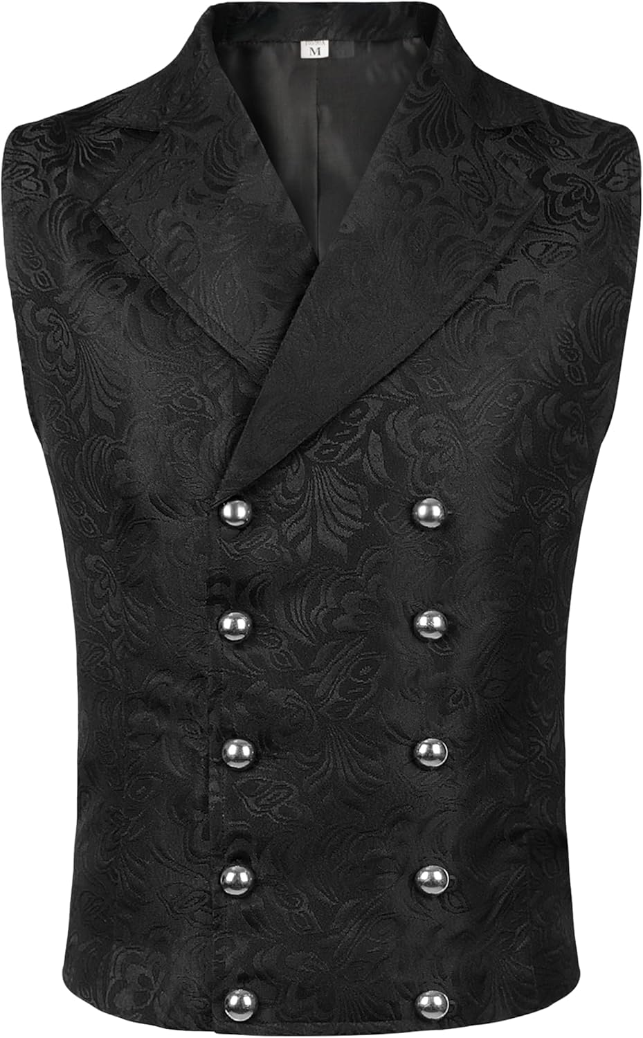 Men Victorian Suit Vest Black Steampunk Vest Waistcoat Double Breasted Jacquard Gothic Renaissance Vest for Men