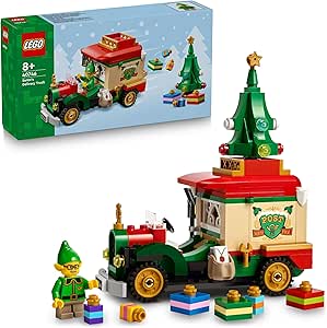 LEGO Camión de Reparto de Papá Noel de Juguete - Maqueta Colorida para Exponer con Árbol de Navidad, Regalos y Adornos Navideños Niños y Niñas de 8+ Años 40746