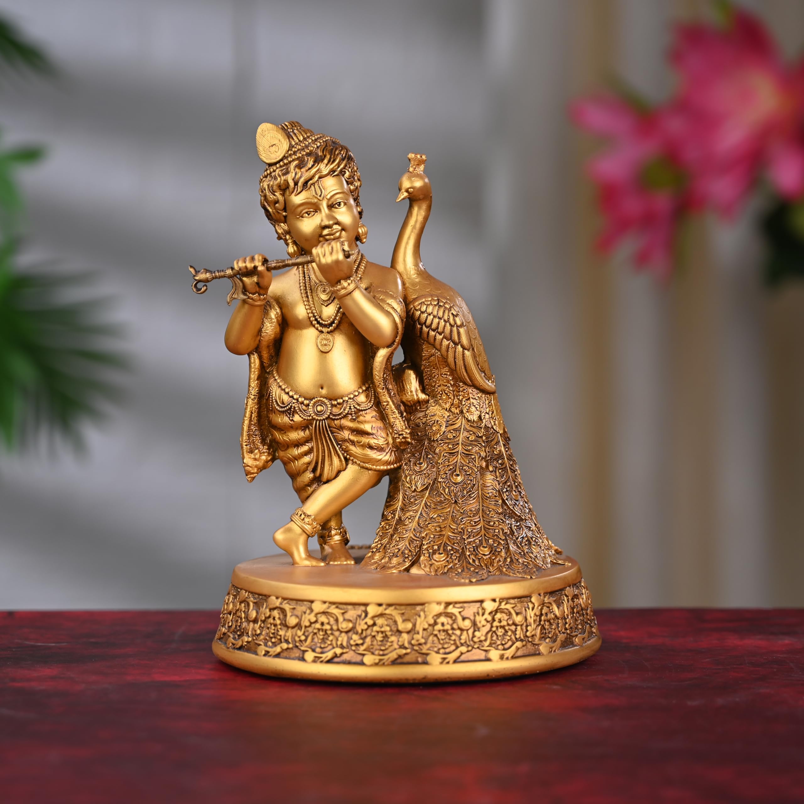 Baby Krishna Idol - Handmade Bal Krishna Statue - Standing Krishn Gopal Idols - Hindu Idol for India Home Office Mandir Temple Pooja Item Murti Puja Product Diwali Gifts (Size - 200mm Hight)