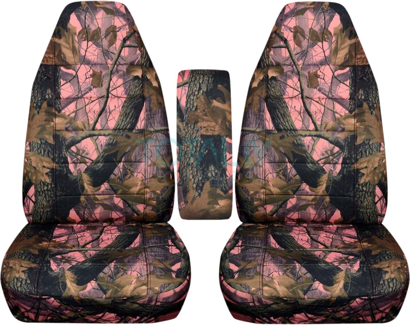 Totally Covers Compatible with 1991-1997 Ford Ranger/Explorer/Explorer Sport & Mazda Navajo/B-Series Camo Truck/SUV Bucket Seat Covers w Center Armrest Cover: Pink Tree Camouflage