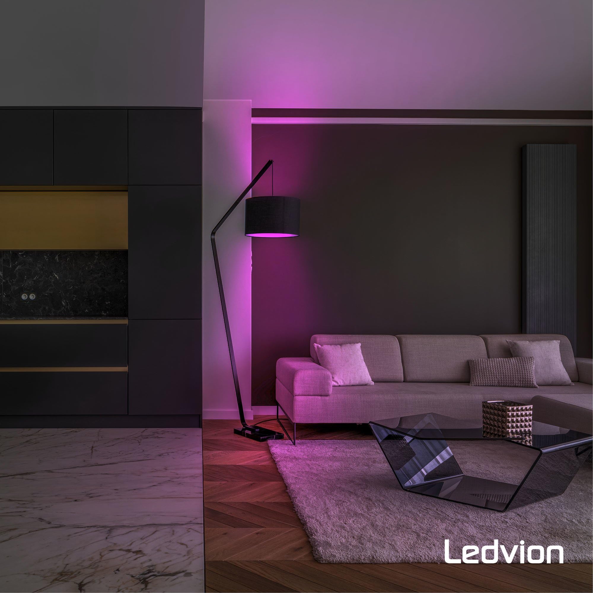 Ledvion - 6X Lámparas LED E27 SMART RGB+CCT, 8W, 806 Lúmenes, Iluminación Wi-Fi, Regulable, Alexa y Google Home