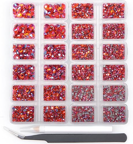 Miniatura 10 de CHCCOYE 8000 unidades de piedras preciosas de cristal redondas termoadhesivos con parte trasera plana para hacer bricolaje con 1 pinzas y 1