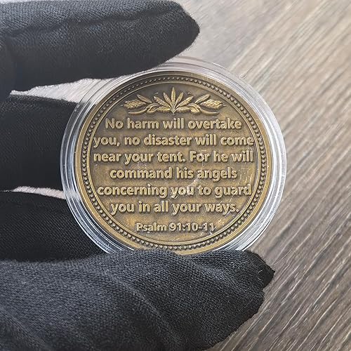 Miniatura 2 de Moneda motivacional de desafío de oración del Arcángel Miguel  Moneda de guerrero de 1.57 pulgadas para valor e inspiración  Regalo coleccionable