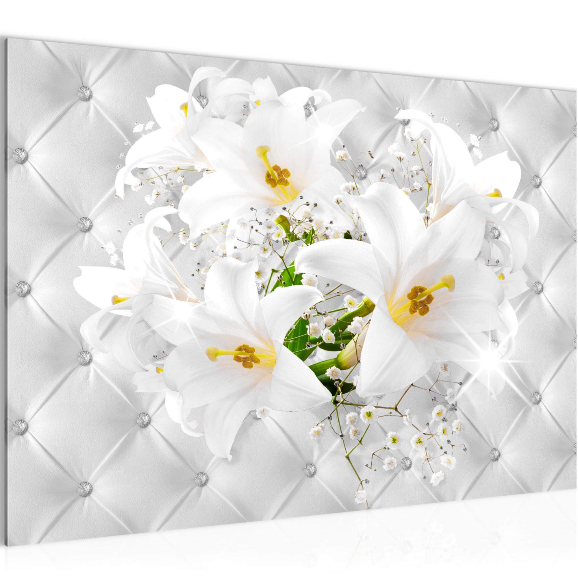 Abstracte bloemen kunst in beige en goud - glas schilderij – Online Schilderij