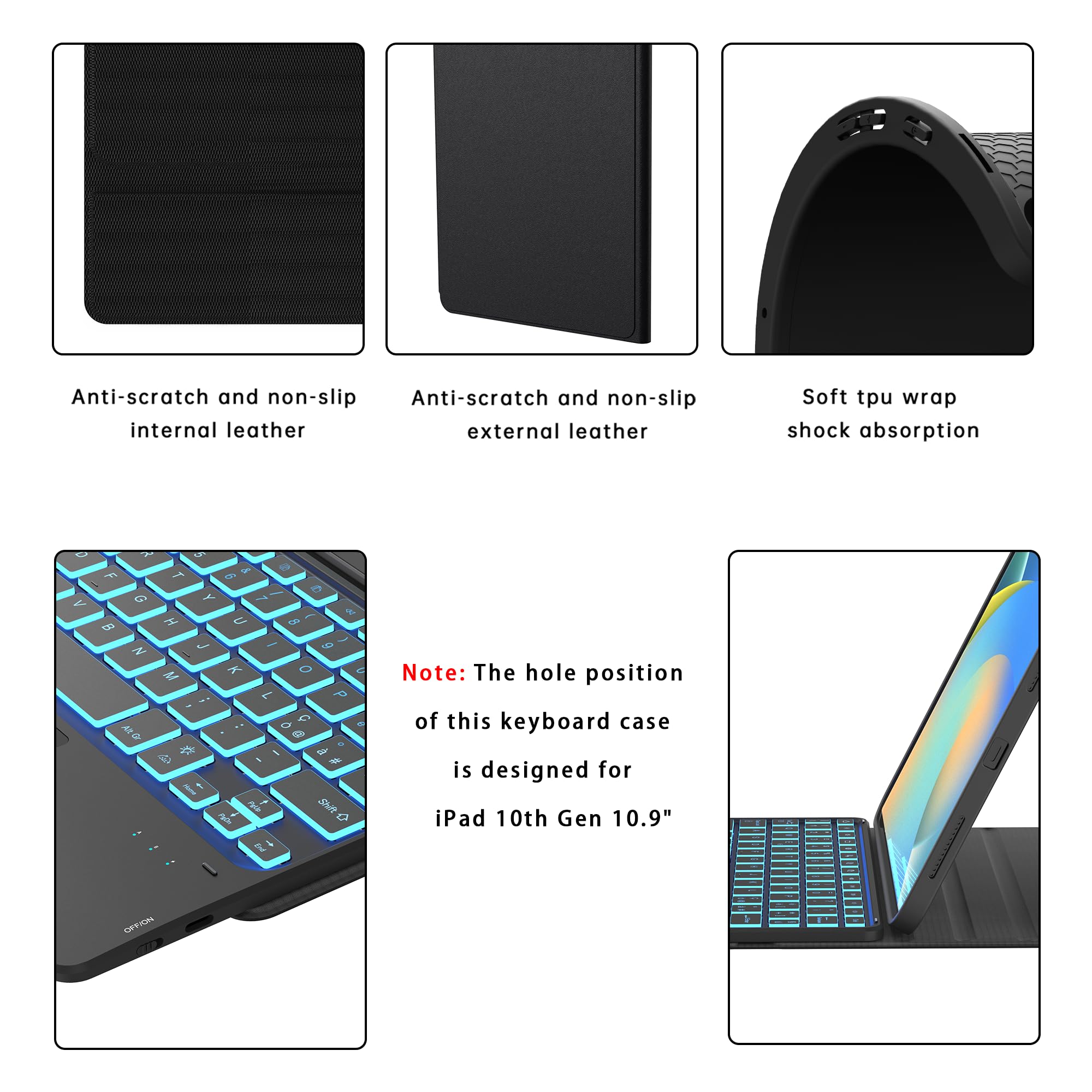 Tastiera per iPad 10 Generazione 10.9'' 2022, Cover con Tastiera per iPad 11 Pollici (A16, 2025) : Italiano QWERTY con 7 Colori Illuminato & Touchpad intelligente, Senza fili Staccabile Custodia