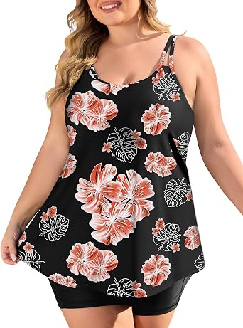 COOTRY Womens 2026 Plus Size Tankini Swimsuits Two Piece Bathing Suits