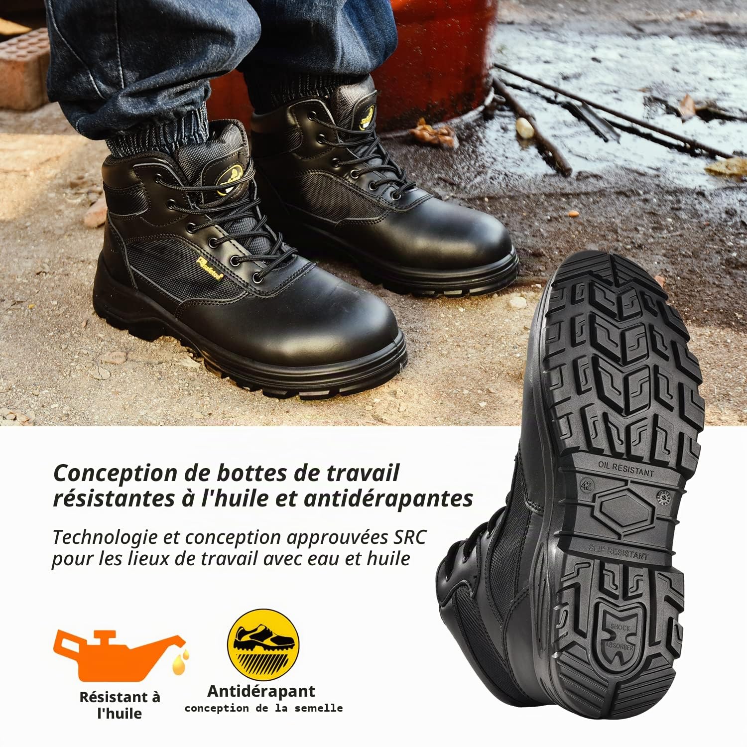 S3work shoes homme/femme militaire, chaussures de sécurité m - 8515, antistatique, imperméable, cuir respirant, semelle intérieure légère et confortable, bout en acier, plaque en acier, côté zippé