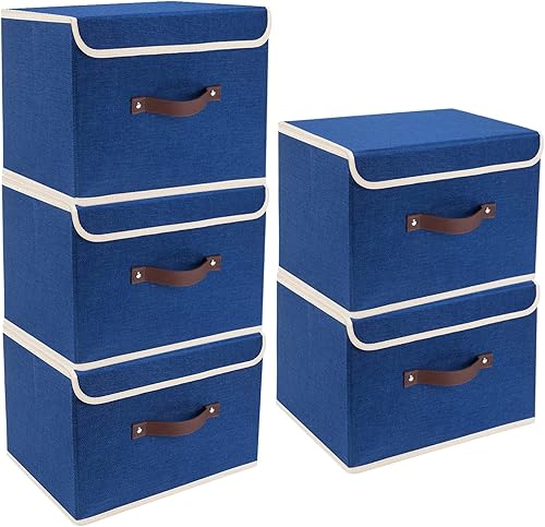 Miniatura 92 de TYEERS Cajas de almacenamiento plegables, contenedores de almacenamiento de tela lavable con tapas, 14.9 x 9.8 x 9.8 pulgadas, paquete de 2, gris