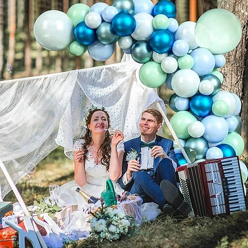Miniatura 7 de Kit de guirnalda de globos rojos, azules y blancos para baby shower, boda, cumpleaños, fiesta de graduación