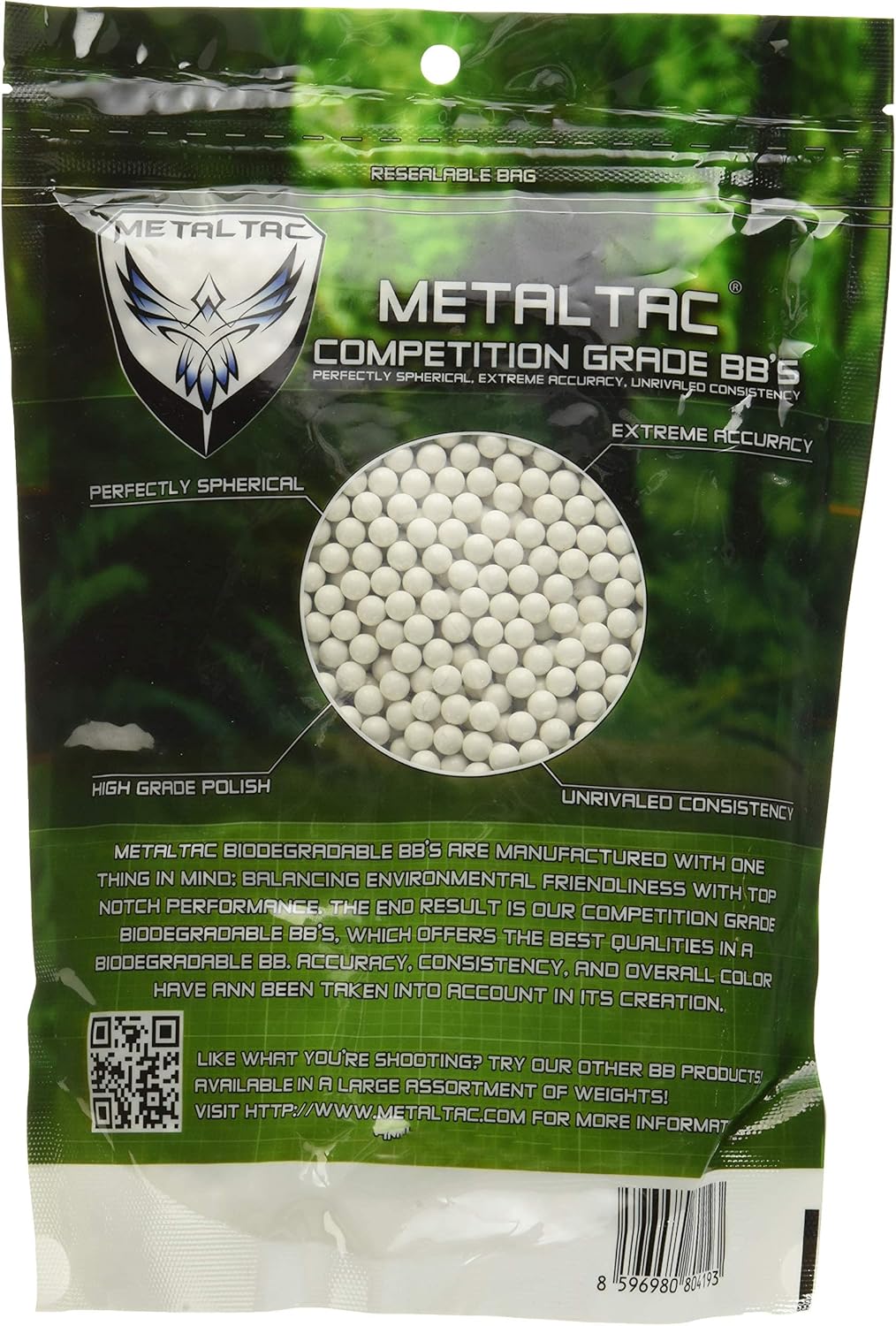 MetalTac Airsoft BBS Bio-Degradable .20g Perfect Grade High Precision 6mm BB Pellets (Bag of 5000 Rounds) : Sports & Outdoors