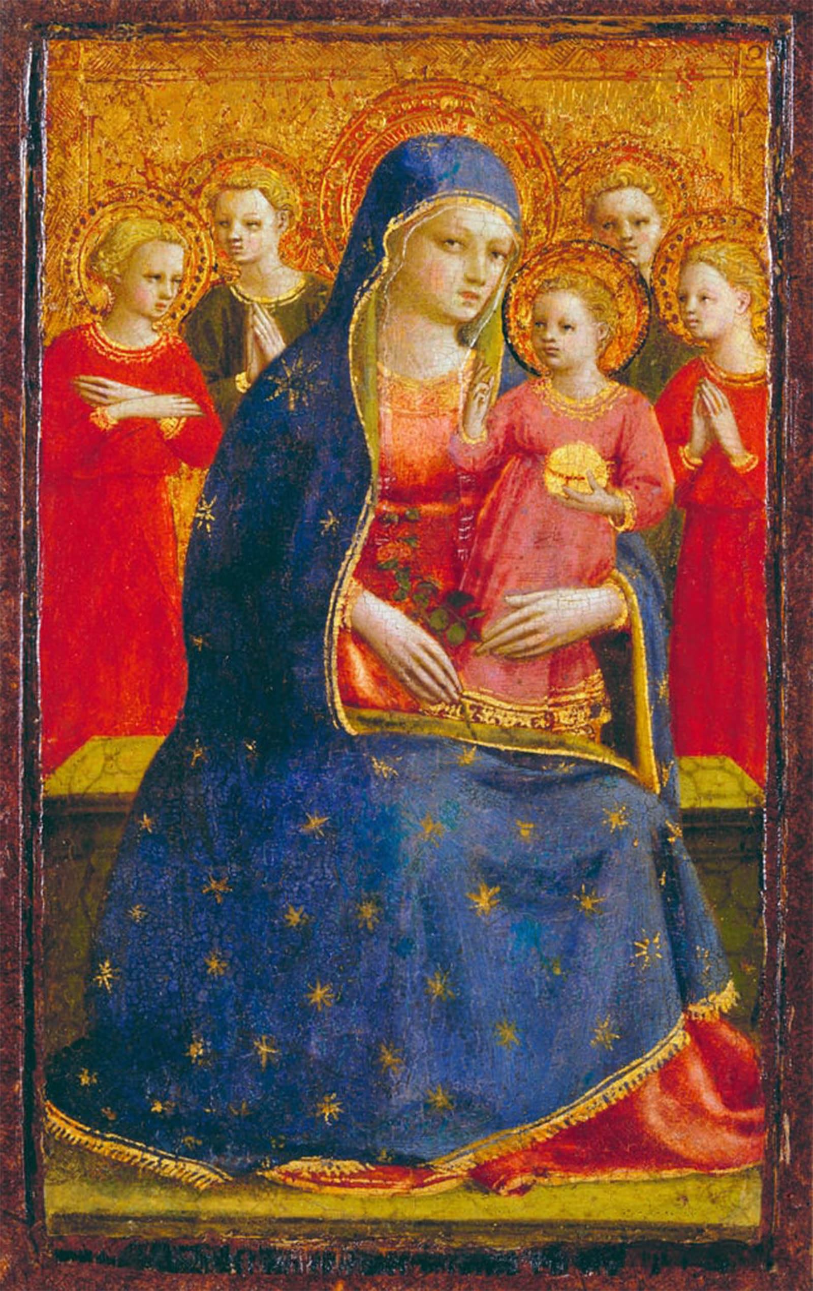 ARTXLXXBN Famous Painting Art Wall Decor Abstract Art Picture Lady and Child with Angels by Fra Angelico Animal Pictures for Home Decor 60x90cm