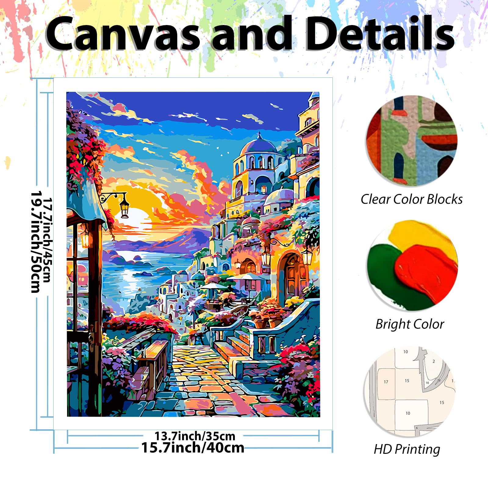 Daisen Art 2 Pack Peinture Par Numéros Adultes 30x40 Cm - Toile Roulée Sans Plis Acrylique Débutants