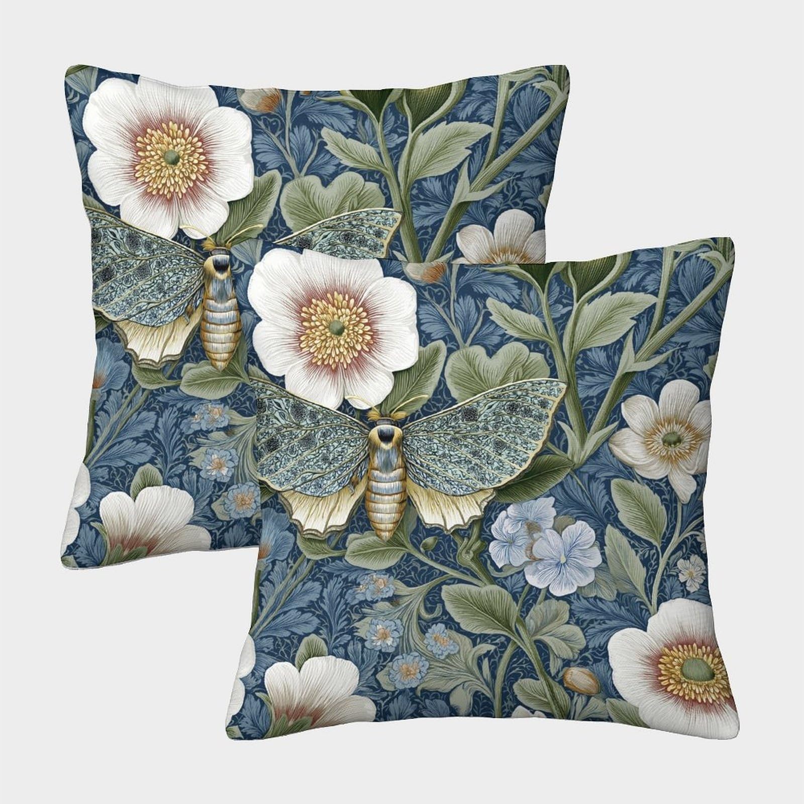 kaiyun 2 Pack 3D Exquisite Butterfly,Forest Flowers And Plants Cushion 3D Soft Touch Pillowcase,sofa Chair Home Furnishings 40x40cm
