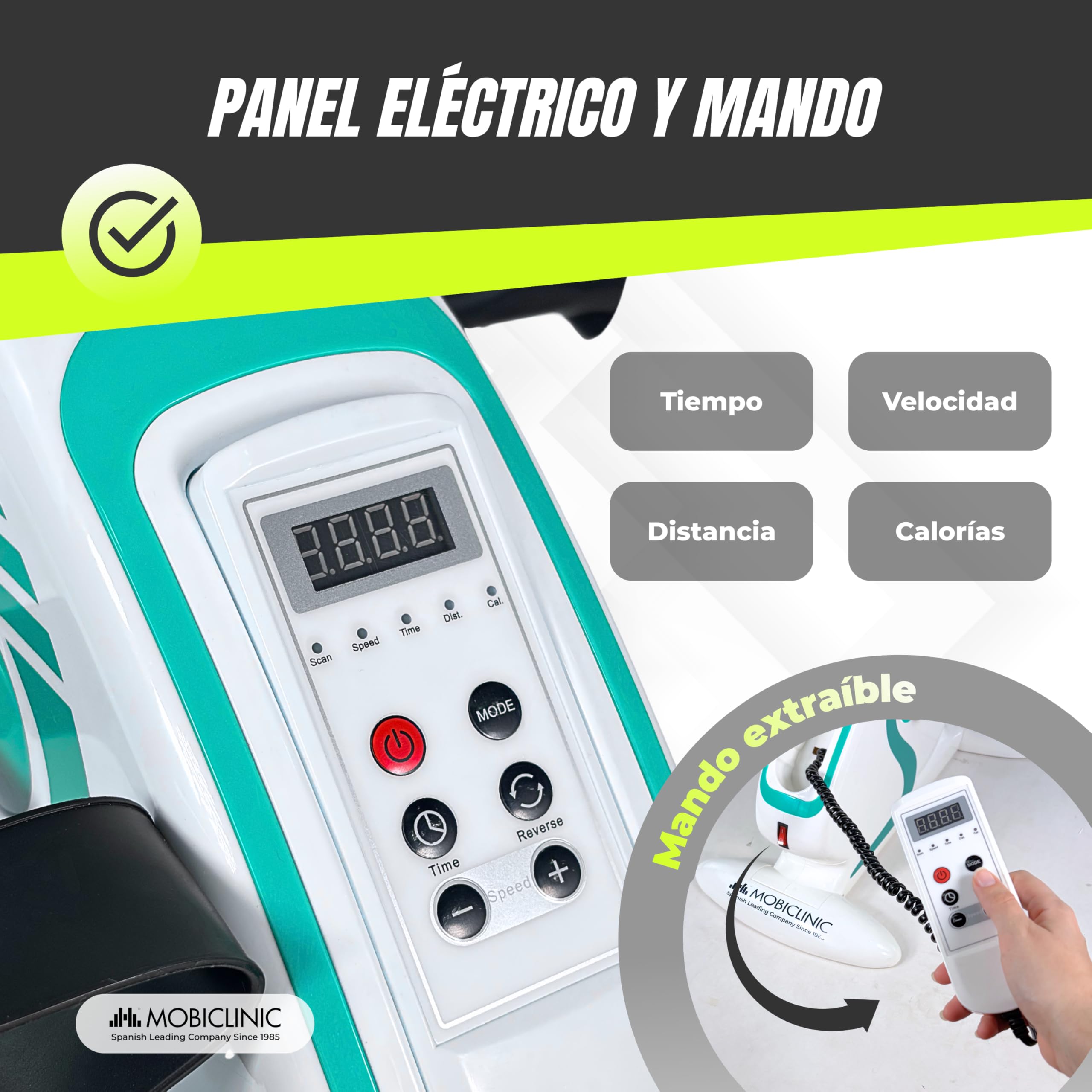 Mobiclinic®, Pedales Estáticos, 12 Niveles de Velocidad, Pedaleo Asistido, Bidireccional, Pantalla Multifunción, Temporizador, para Piernas y Brazos, Mini Bike, Pista