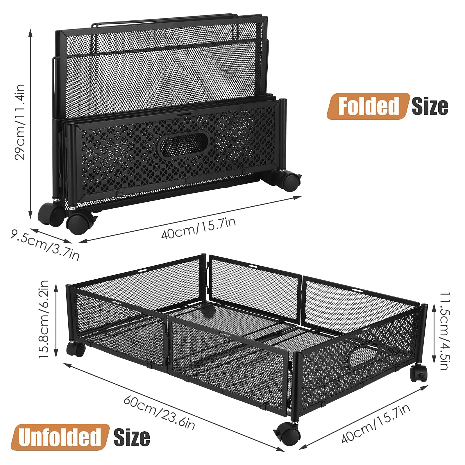 Contenitori per riporre sotto il letto, cassetti rotolanti organizzatore per scarpe con ruote, organizer per scarpe sotto il letto, organizer pieghevole per riporre vestiti scarpe libro