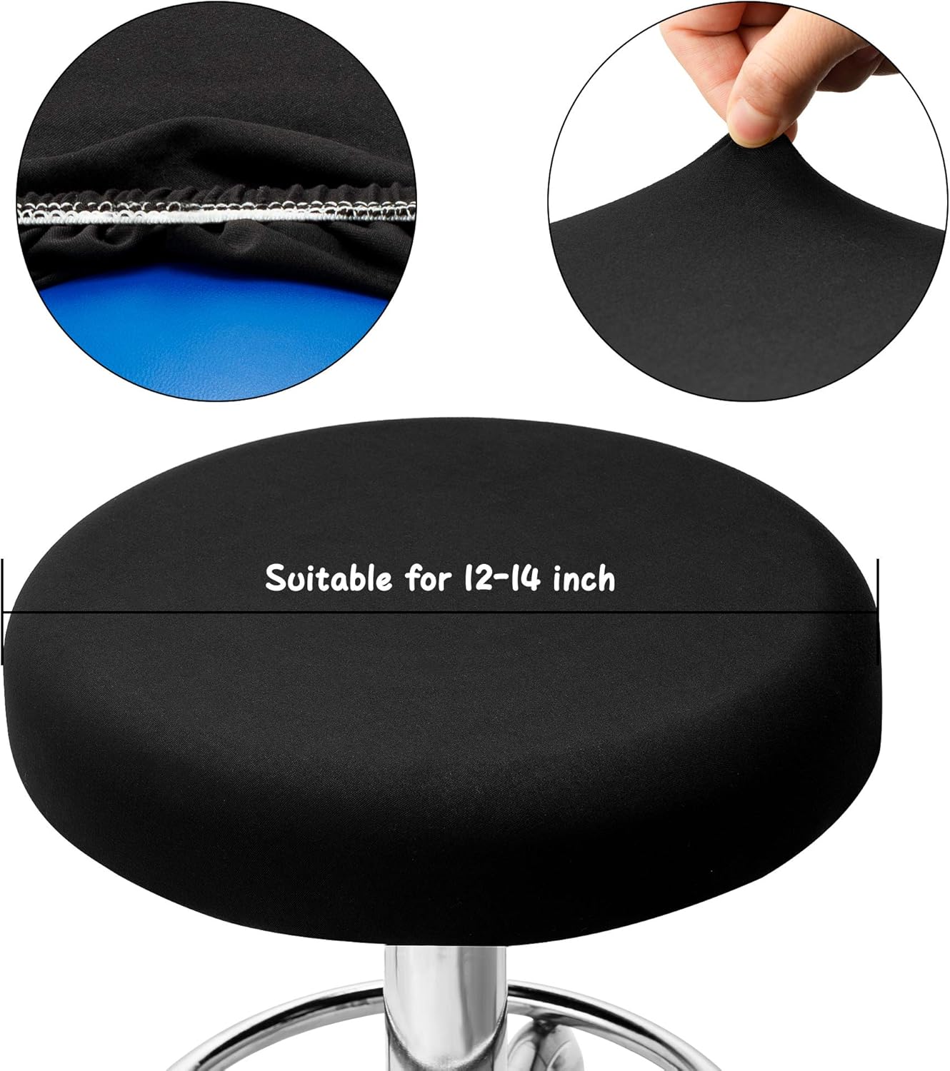 Buy 6pcs Round Bar Stool Covers Elastic Black Chairs Covers Washable Stool Cover Stool Chairs Protector Soft Cushion Slipcover Classic Round Bar Stools Cover Fits In 12 14inch Stool Online In Indonesia B08lvg33sz