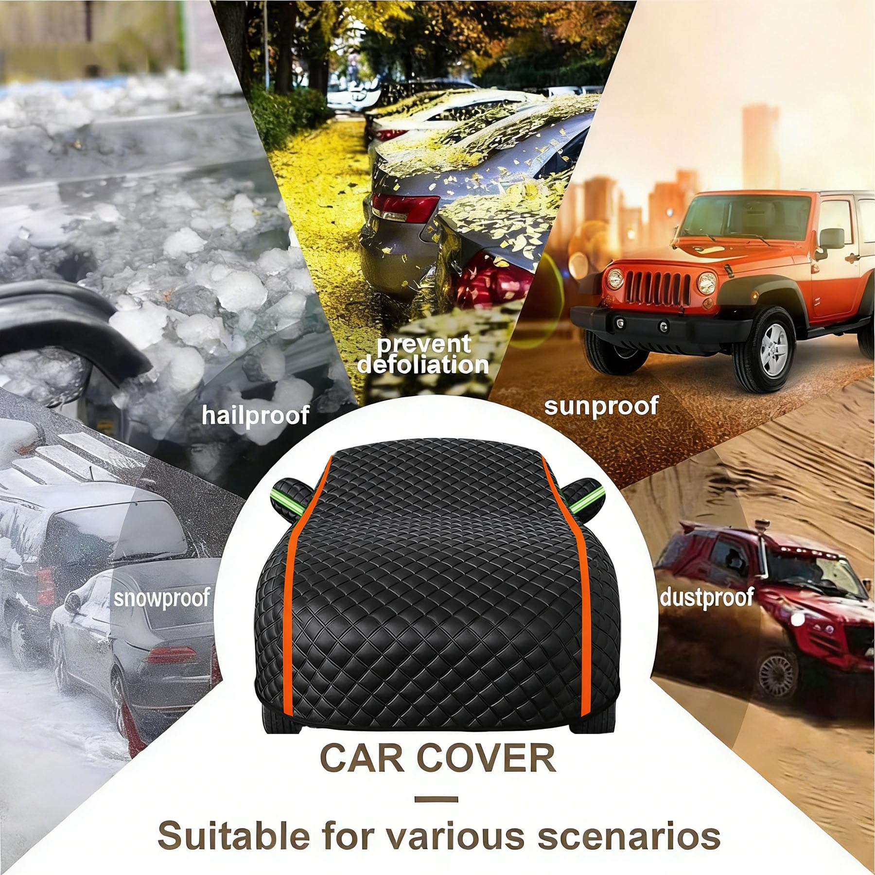 Telo Copriauto Antigrandine Impermeabile per DR 5.0,Telo Copriauto da Esterno Completo Copertura Anti Uv Resistente Alla Neve con Cerniera E Cinghia Antivento