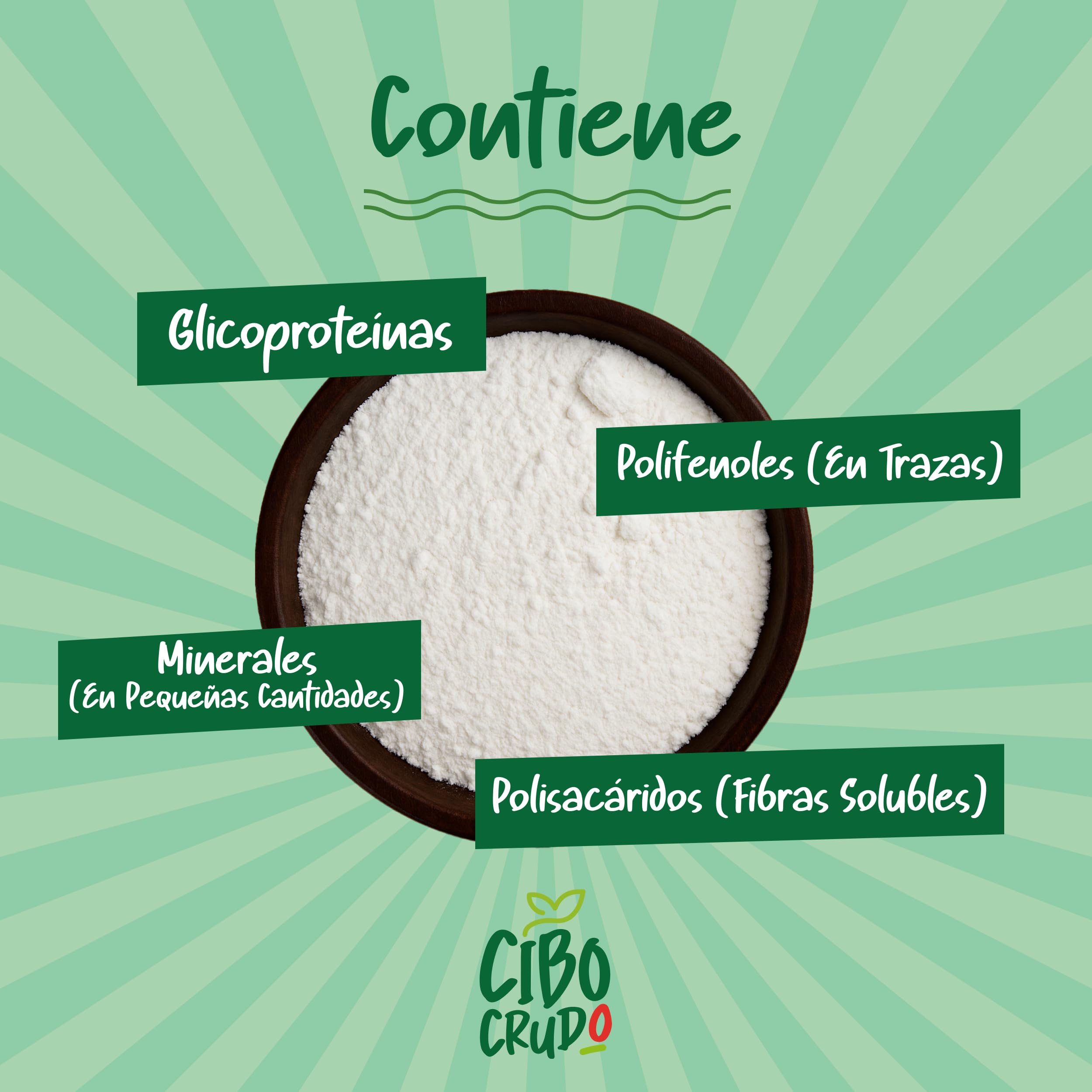 CiboCrudo Fibra de Acacia Orgánica en Polvo - 500g. Alto Contenido en Fibra Soluble Para Adelgazar (85%) Sin Azúcares. Goma Arabiga Dietética Vegana para Dietas Cetogénicas y la Digestión