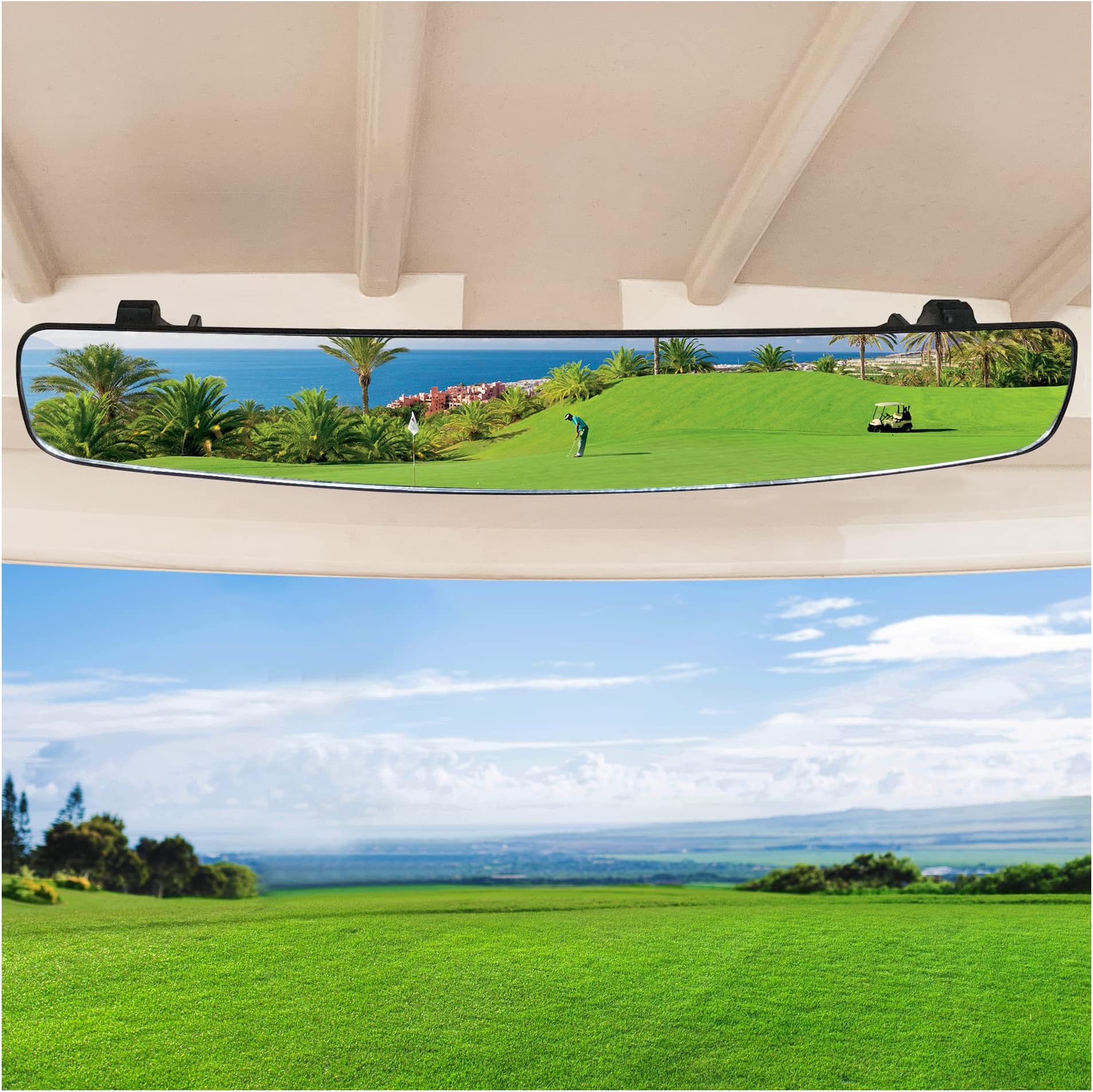 ConPus Golf Cart Mirror, Rear View Mirror For Golf Cart Car