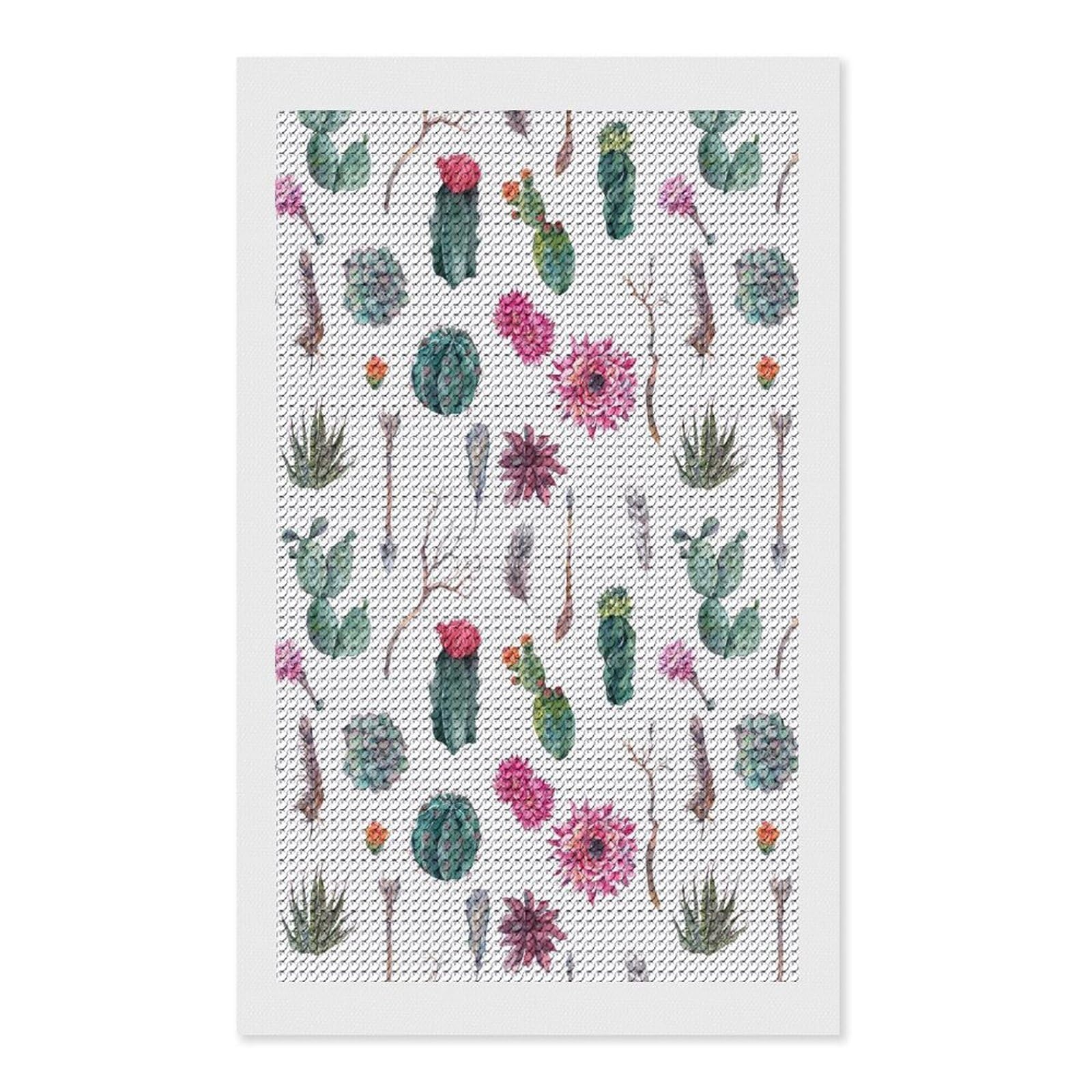 Nclqvjxzkhw Style Cactus Decor Diamond Art Painting For Adult Round Diamonds Pictures Arts Crafts Home Wall Decor 12"X20"