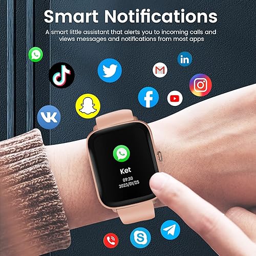 Miniatura 7 de Reloj inteligente, rastreador de actividad física con monitor de sueño de oxígeno en sangre y frecuencia cardíaca, reloj inteligente de pantalla