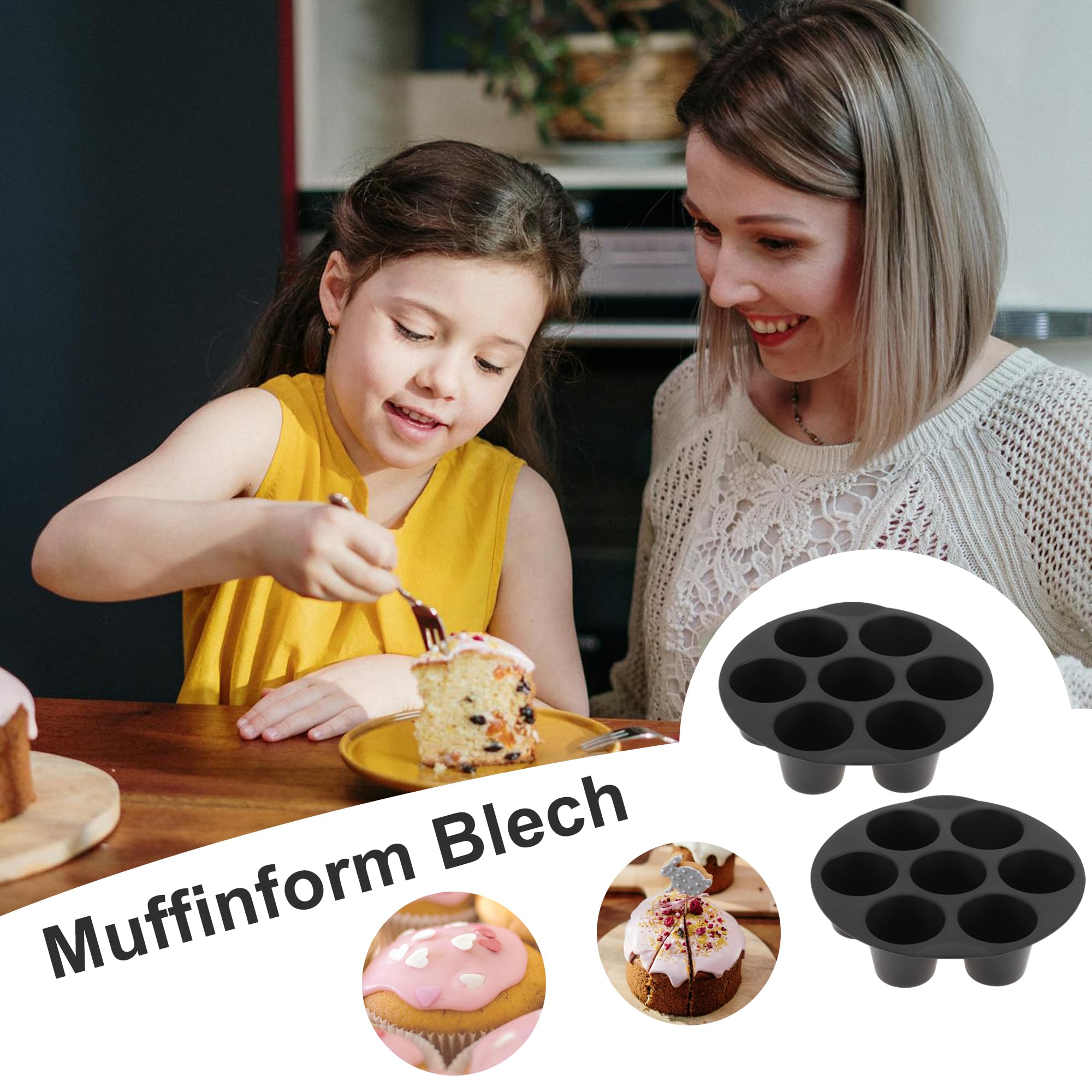 2 szt. 7 kubków silikonowa patelnia do babeczek do frytkownicy powietrznej piekarnik natychmiastowy garnek babeczki Brownies ciasto budyń