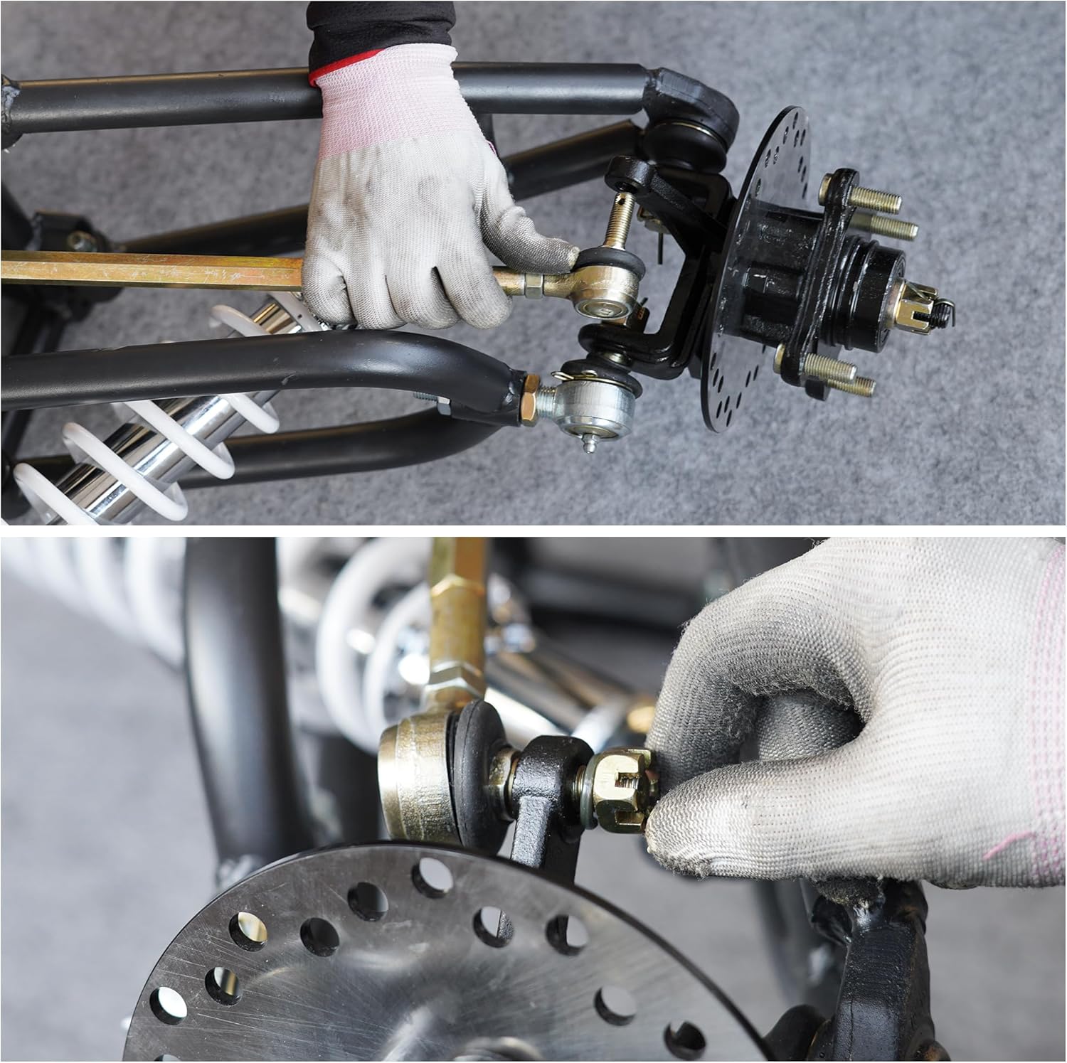 RUTU 300mm Tie Rod Kit, 2pcs Tie Rod End Assembly for Most of ATVs 50cc 70cc 90cc 110cc 125cc 150cc 200cc 250cc Go Kart Quads 4 Wheelers Motorcycle