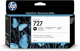 HP 727 B3P23A Photo Black 130-ml Genuine HP DesignJet Ink Cartridge with original HP Ink, for HP DesignJet T2500, T1500 & T900 Series Large Format Plotter Printers and HP 727 DesignJet Printhead