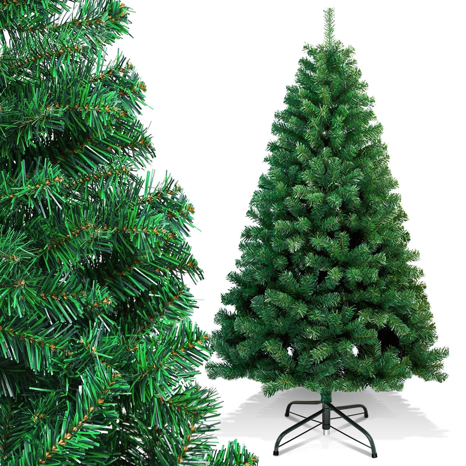 Randaco Albero di Natale artificiale, 210 cm, con 1000 rametti, in PVC ignifugo, decorazione natalizia, verde