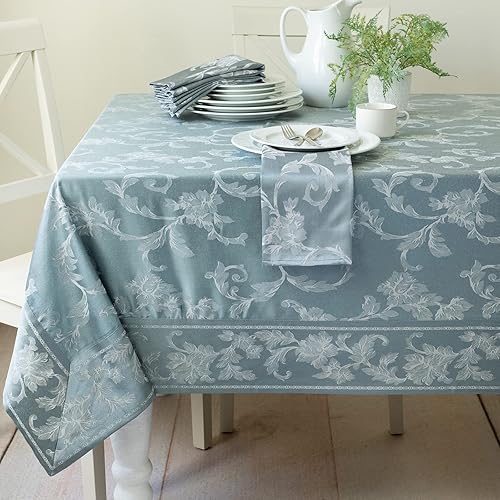 Miniatura 7 de Benson Mills Harmony - Mantel de tela de damasco tejida con pergaminos, para uso diario, fiestas, ocasiones especiales, bodas y vacaciones (52 x 70