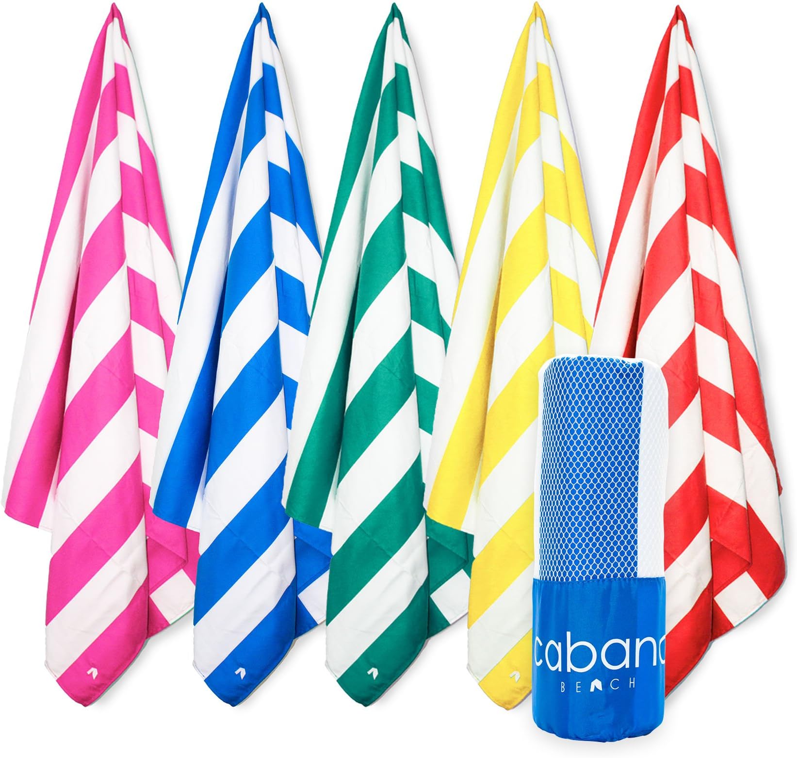 Cabana Beach Stripe Collection - The World's Greatest Beach, Pool & Travel Towel. Extra Large, Quick Dry, Sand Proof, Compact & Ultra Absorbent Microfiber Towel. Luxurious Feel & Vibrant Colors