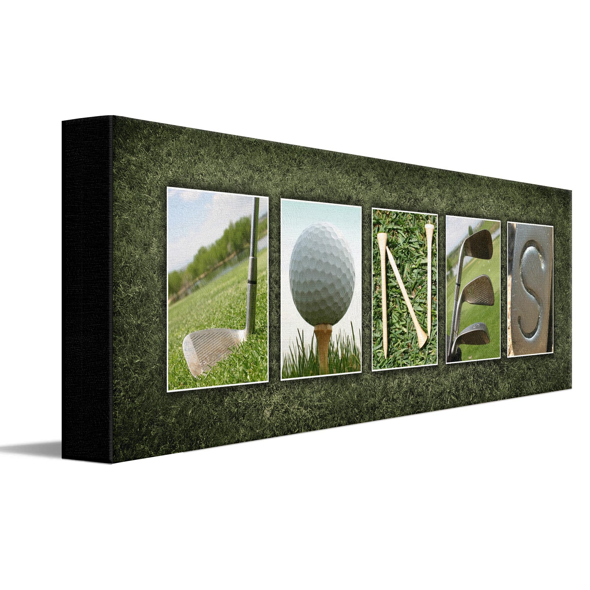 Block Mount - Personalized Golf Name Art - Perfect and unique customized gift for the golfer or golf enthusiast