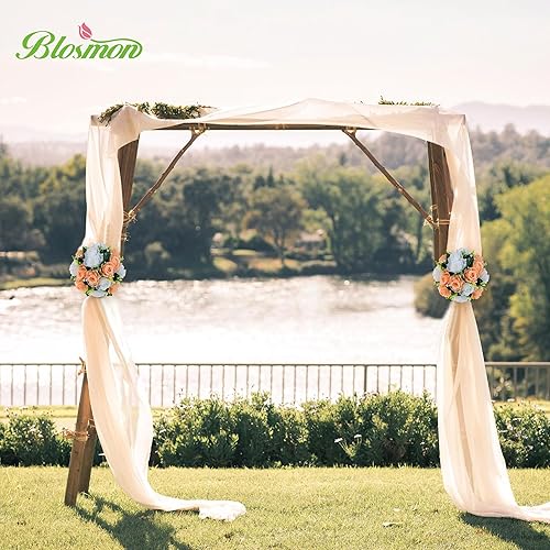 Miniatura 8 de BLOSMON Bolas de flores, centros de mesa de rosas de boda 6 piezas de flores falsas moradas azul marino bolas de besos Decoración Arreglos florales