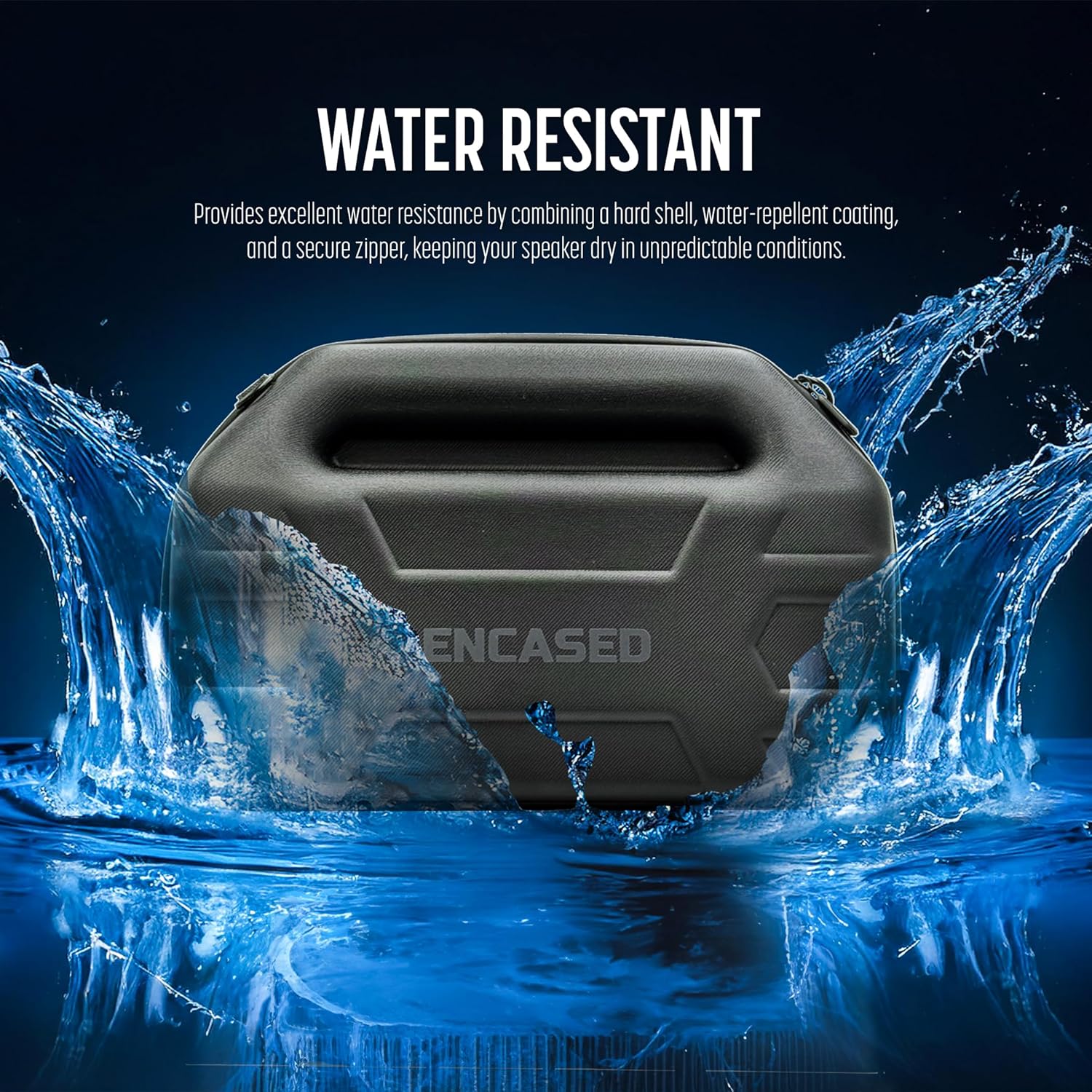 ENCASED Carrying Case for Anker Soundcore Boom 2 Outdoor Speaker, Hard Shell Protective EVA Cover with Handle and Shoulder Strap (Black)