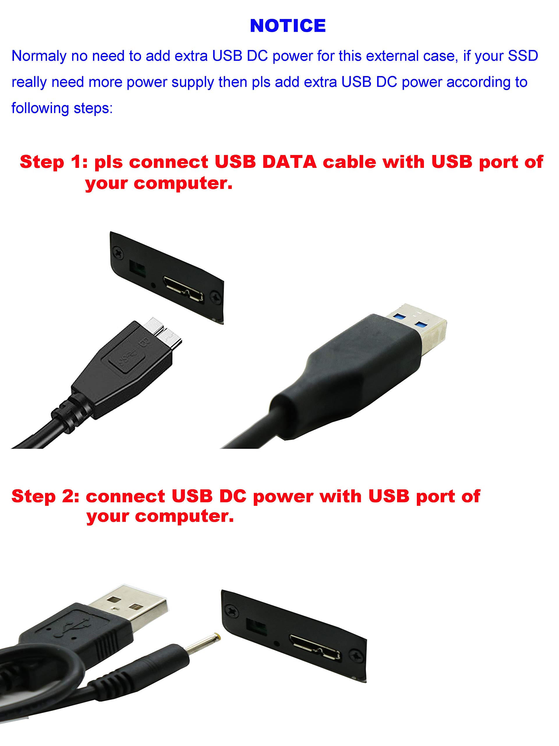 Amazon.com: USB 3.0 External Enclosure Case,Compatible with 18 Pin