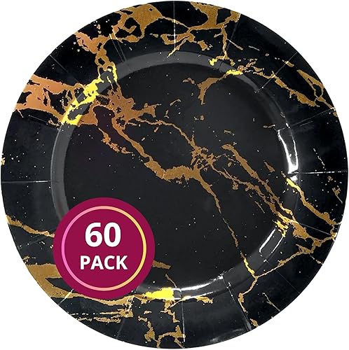 Miniatura 6 de Smarty Had A Party Elegantes platos de papel de 13 pulgadas [paquete de 60] platos de carga resistentes, desechables, ecológicos y sostenibles,