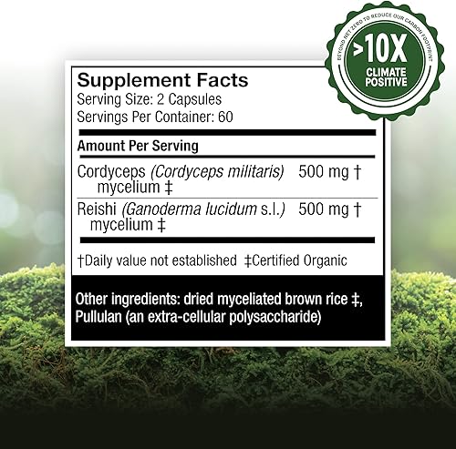 Miniatura 3 de Host Defense CordyChi Cápsulas ayuda a reducir el estrés y la fatiga suplemento de hongos con Cordyceps y Reishi sin sabor 120